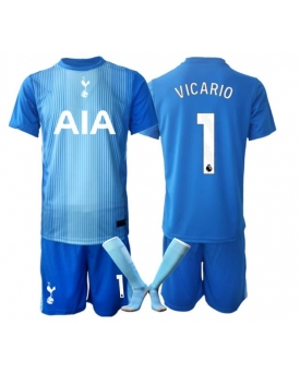 Billige Fotballdrakt Tottenham Hotspur Guglielmo Vicario #1 Keeper Replika Bortedraktsett Barn 2025-26 Kortermet (med bukser)